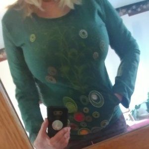 Women's 100% cotton embordered long sleeve top